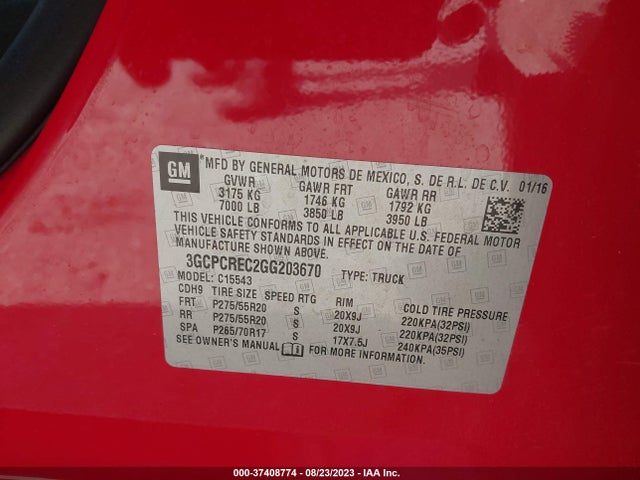 Chevrolet Silverado 1500 Lt 2016 3GCPCREC2GG203670 Image 9