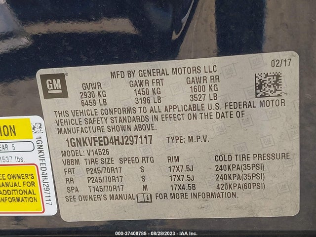 Chevrolet Traverse Ls 2017 1GNKVFED4HJ297117 Image 9