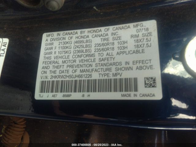 2HKRW2H50JH661226 Honda CR-V EX
