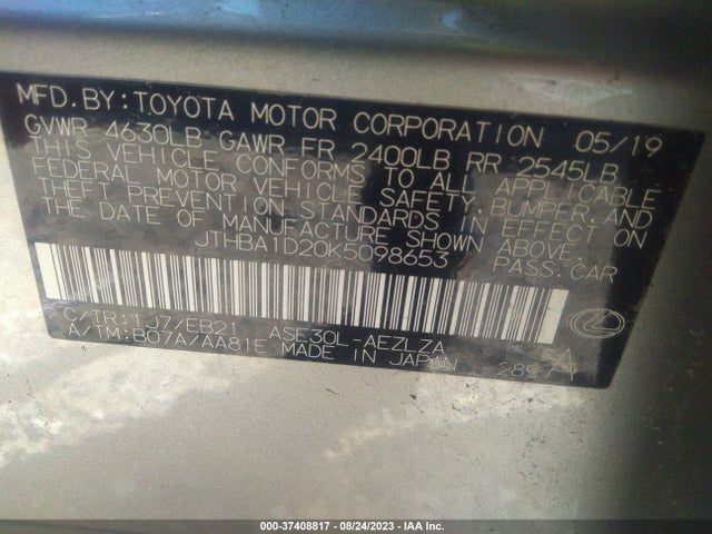 JTHBA1D20K5098653 Lexus Is Is 300