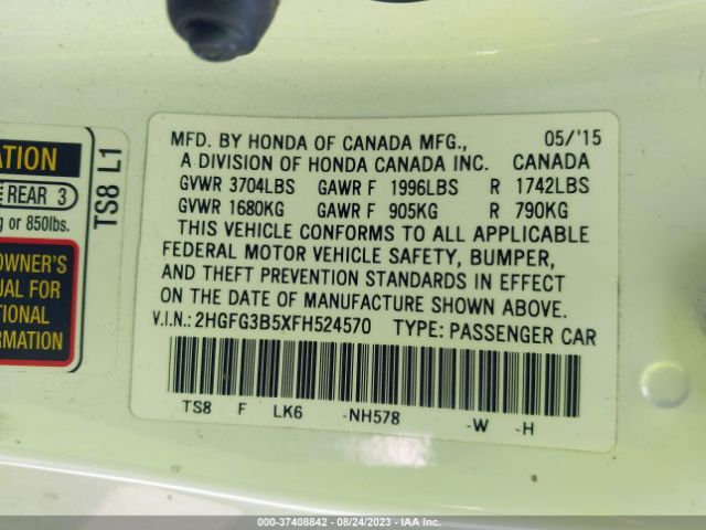 2HGFG3B5XFH524570 Honda Civic Coupe Lx