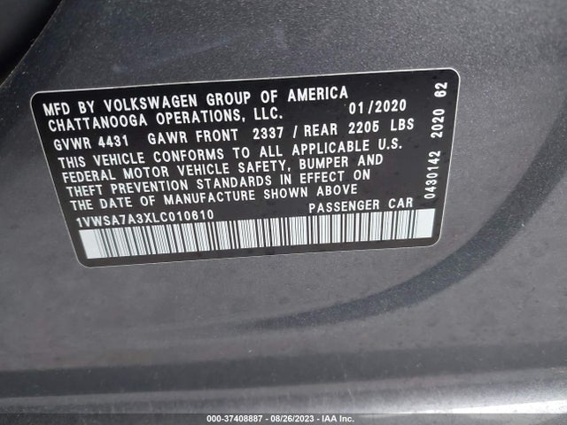 1VWSA7A3XLC010610 Volkswagen Passat 2.0t Se