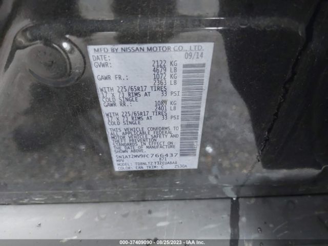 5N1AT2MV9FC766437 Nissan ROGUE SV