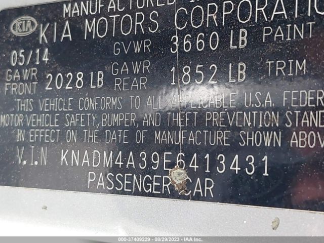 KNADM4A39E6413431 KIA RIO LX