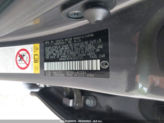 58ABZ1B11KU035723 Lexus Es Es 350