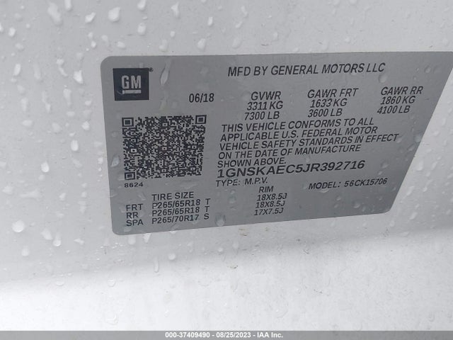 Chevrolet Tahoe Ls 2018 1GNSKAEC5JR392716 Image 9