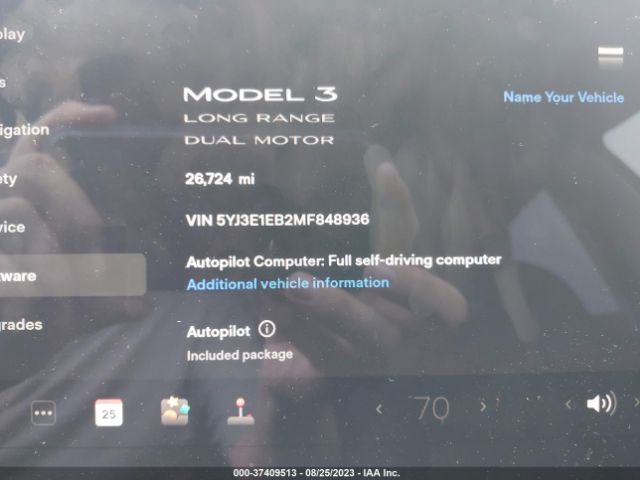 5YJ3E1EB2MF848936 Tesla Model 3 Long Range