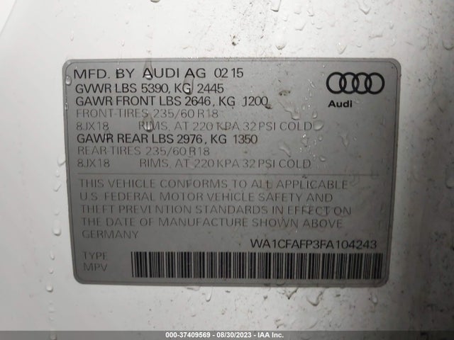 WA1CFAFP3FA104243 Audi Q5 PREMIUM