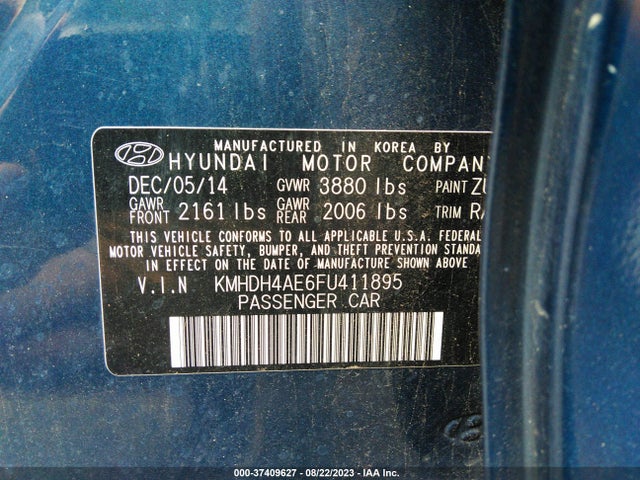 Hyundai ELANTRA SE 2015 KMHDH4AE6FU411895 Image 10