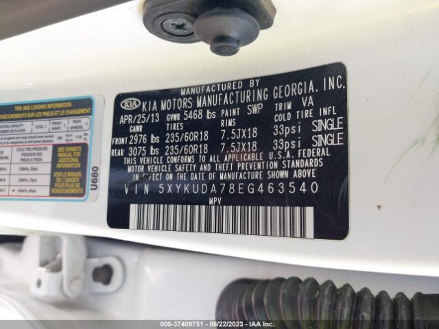 5XYKUDA78EG463540 KIA SORENTO EX