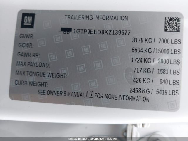 1GTP9EED8KZ139577 GMC Sierra 1500 At4