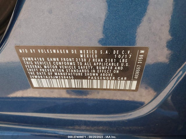 3VWDB7AJ3JM238450 Volkswagen Jetta 1.4t