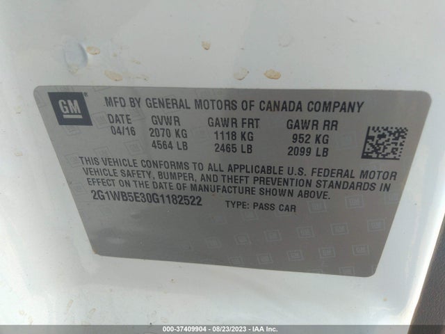 Chevrolet Impala Limited Lt 2016 2G1WB5E30G1182522 Image 9