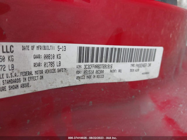 2013 FIAT 500 3C3CFFAR6DT691916 Photo 8