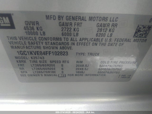Chevrolet Silverado 2500hd Lt 2015 1GC1KVE84FF102823 Image 9