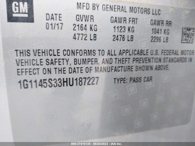Chevrolet Impala Premier 2017 1G1145S33HU187227 Image 9