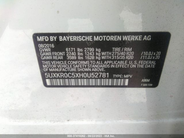 5UXKR0C5XH0U52781 BMW X5 Xdrive35i