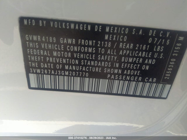 3VW267AJ3GM207770 Volkswagen Jetta Sedan 1.4t S W/technology