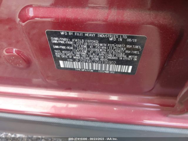 JF2GPAKC2GH336902 Subaru Crosstrek Limited