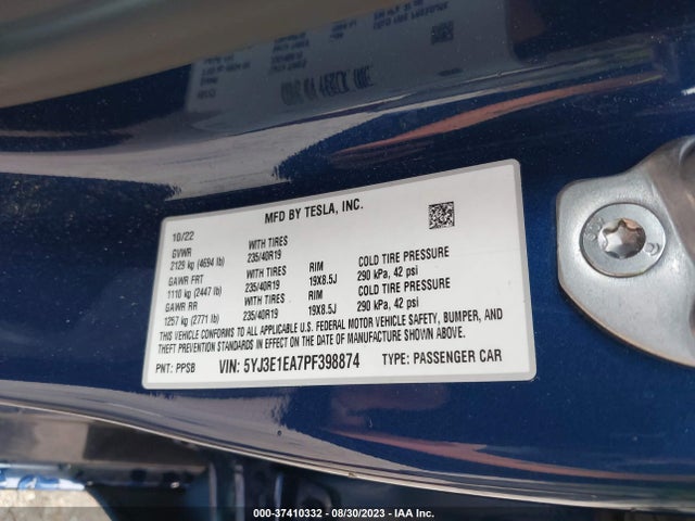 Tesla MODEL 3 2023 5YJ3E1EA7PF398874 Image 9