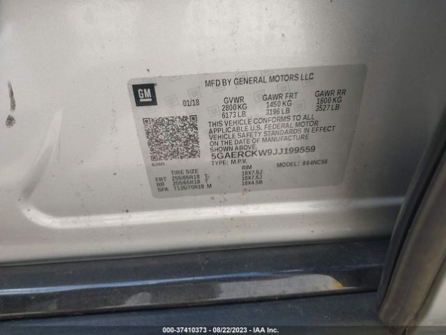 5GAERCKW9JJ199559 Buick Enclave Premium