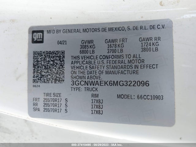 Chevrolet Silverado 1500 Work Truck 2021 3GCNWAEK6MG322096 Image 9