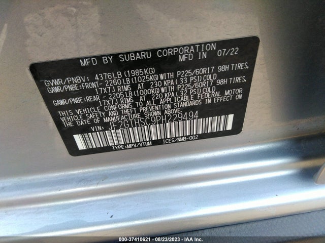 Subaru Crosstrek Sport 2023 JF2GTHSC9PH229494 Image 9