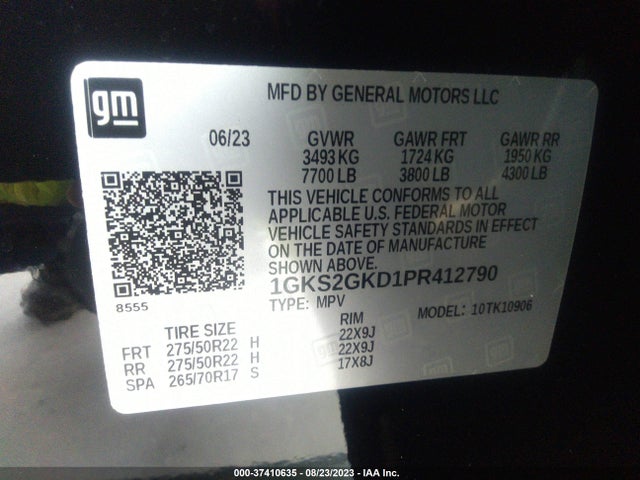 2023 GMC Yukon XL, VIN: 1GKS2GKD1PR412790