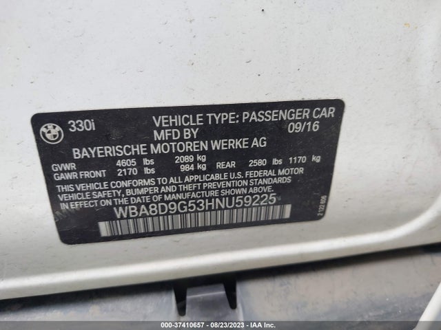 WBA8D9G53HNU59225 BMW 3 Series 330i Xdrive