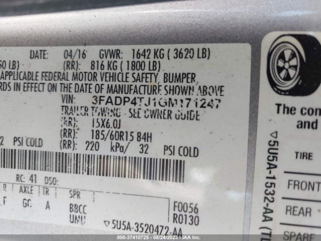3FADP4TJ1GM171247 Ford FIESTA S