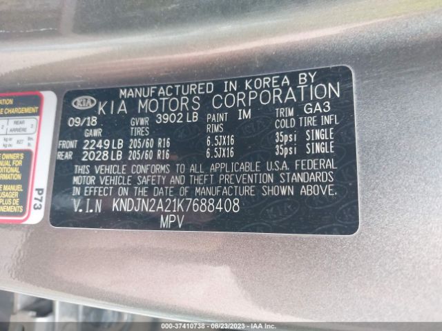 KNDJN2A21K7688408 KIA Soul Base