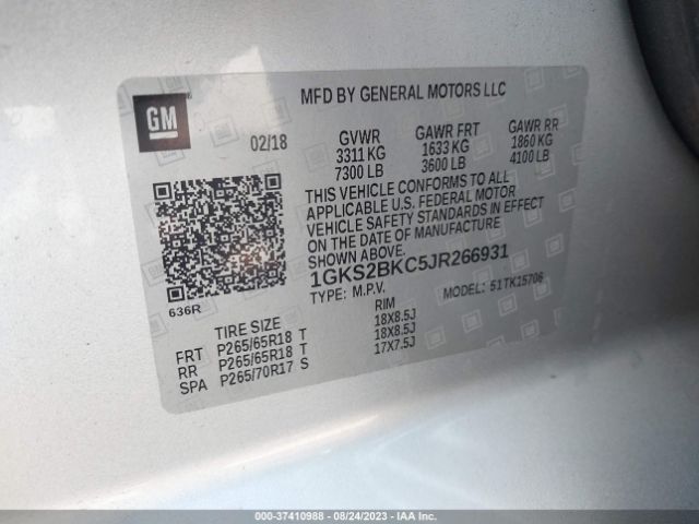 1GKS2BKC5JR266931 GMC YUKON SLT