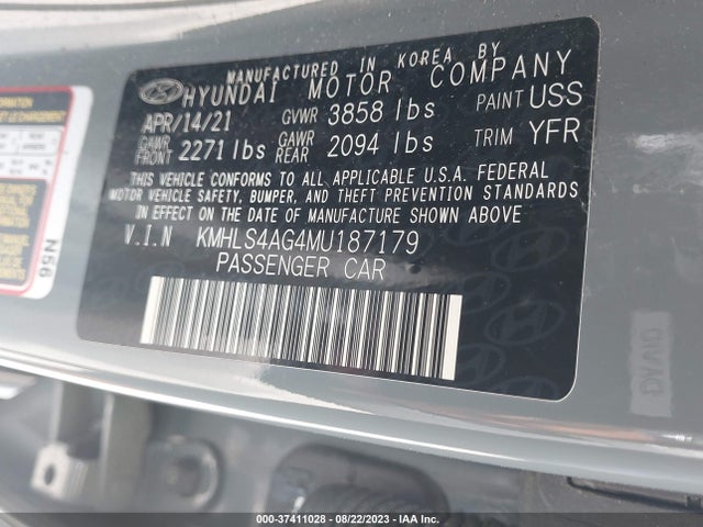 Hyundai ELANTRA SEL 2021 KMHLS4AG4MU187179 Image 15