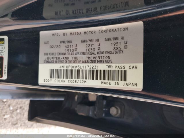 2020 MAZDA MAZDA3 SEDAN JM1BPBCM3L1172231 Photo 8