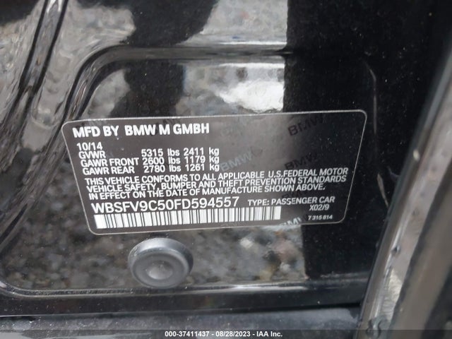 2015 BMW M5, VIN: WBSFV9C50FD594557