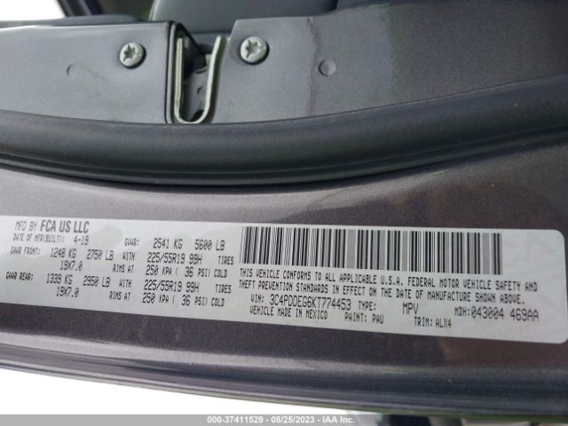 3C4PDDEG6KT774453 Dodge JOURNEY GT