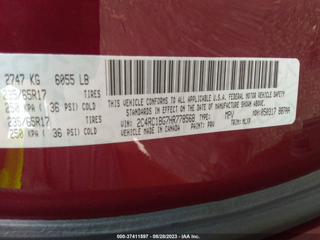 2C4RC1BG7HR778568 Chrysler Pacifica Touring-l