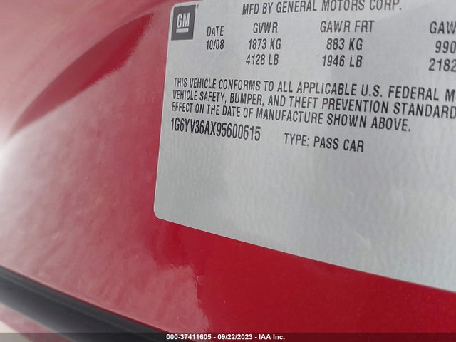 2009 CADILLAC XLR 1G6YV36AX95600615 Photo 8