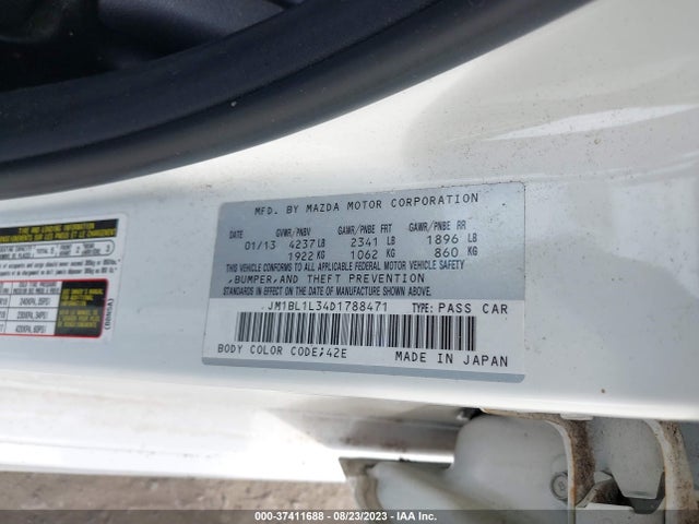 2013 MAZDA MAZDA3 MAZDASPEED3 TOURING VIN: JM1BL1L34D1788471