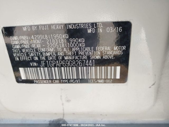 JF1GPAP69G8267441 Subaru Impreza Wagon 2.0i Sport Premium