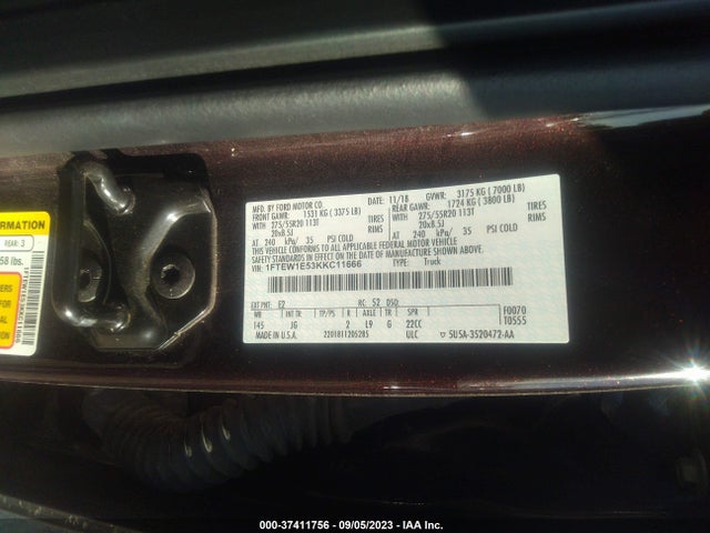 Ford F-150 Xl/xlt/lariat 2019 1FTEW1E53KKC11666 Image 9