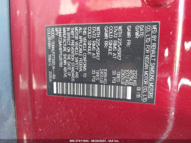 Nissan ROGUE S 2015 KNMAT2MV4FP528783 Image 9