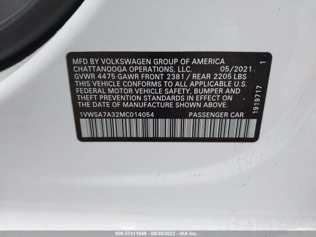 1VWSA7A32MC014054 Volkswagen Passat 2.0t Se
