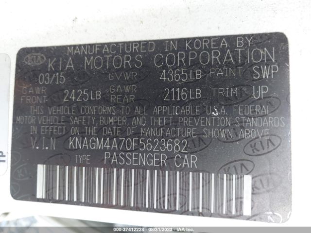 KNAGM4A70F5623682 KIA Optima Lx