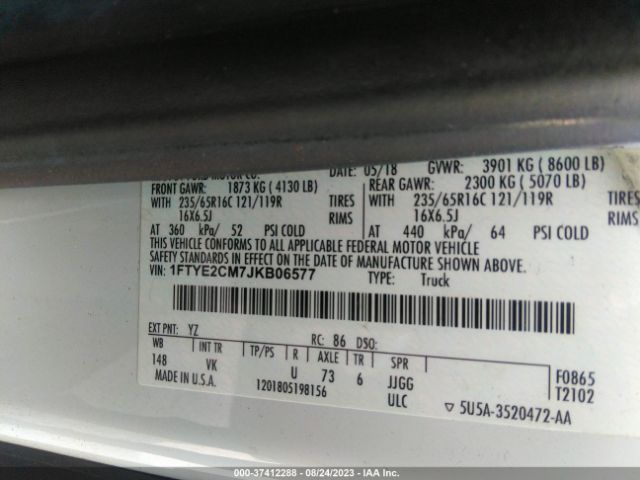 1FTYE2CM7JKB06577 Ford TRANSIT VAN