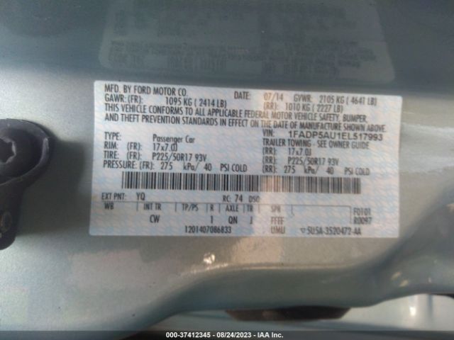 1FADP5AU1EL517993 Ford C-max Hybrid Se