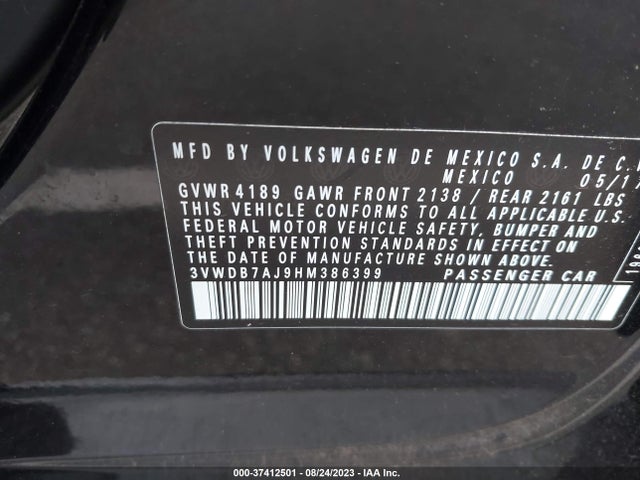 3VWDB7AJ9HM386399 Volkswagen Jetta 1.4t Se