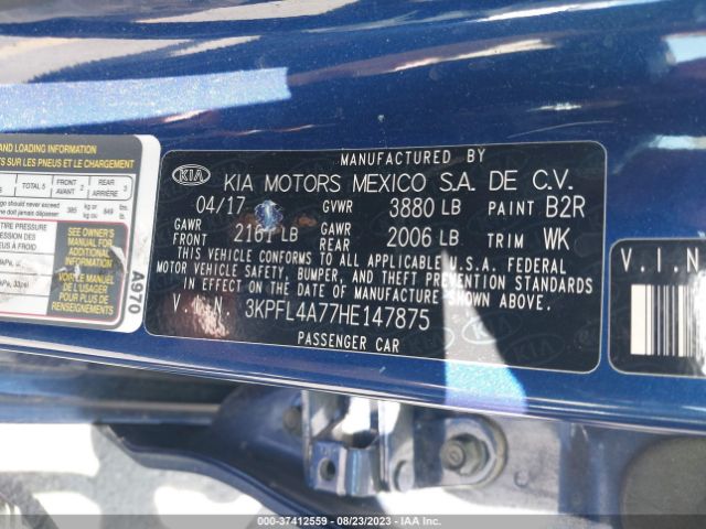 3KPFL4A77HE147875 KIA FORTE S