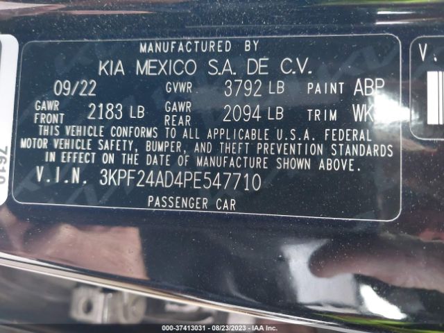 3KPF24AD4PE547710 KIA Forte Lxs