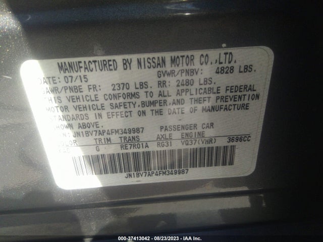 JN1BV7AP4FM349987 Infiniti Q50